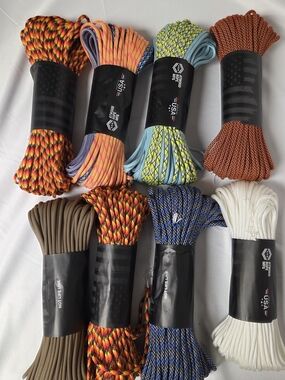 Assorted 550 Paracord Bundles 100' Hanks X8